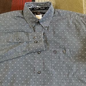 Wrangler George Strait Western Print Paisley Button Down Long Sleeve Men's Sz M